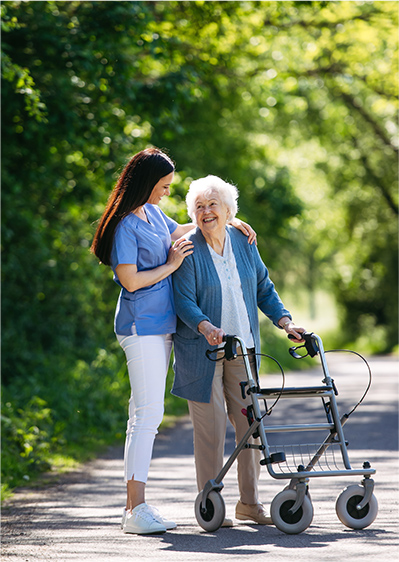 carer helping a patient