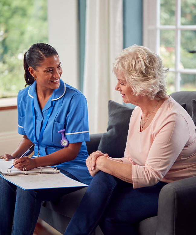 carer helping a patient