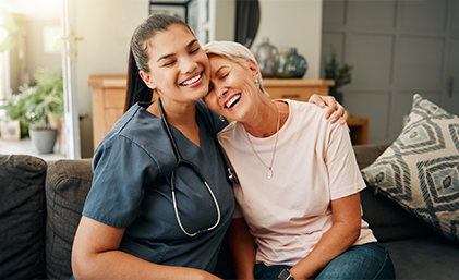 carer hugging a patient