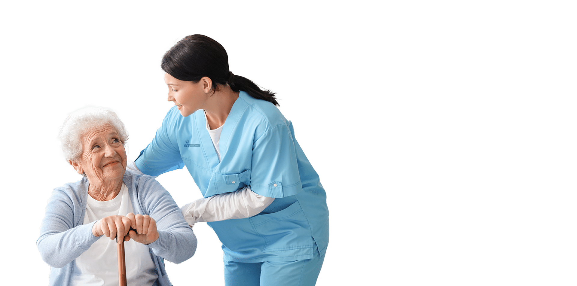 carer helping a patient